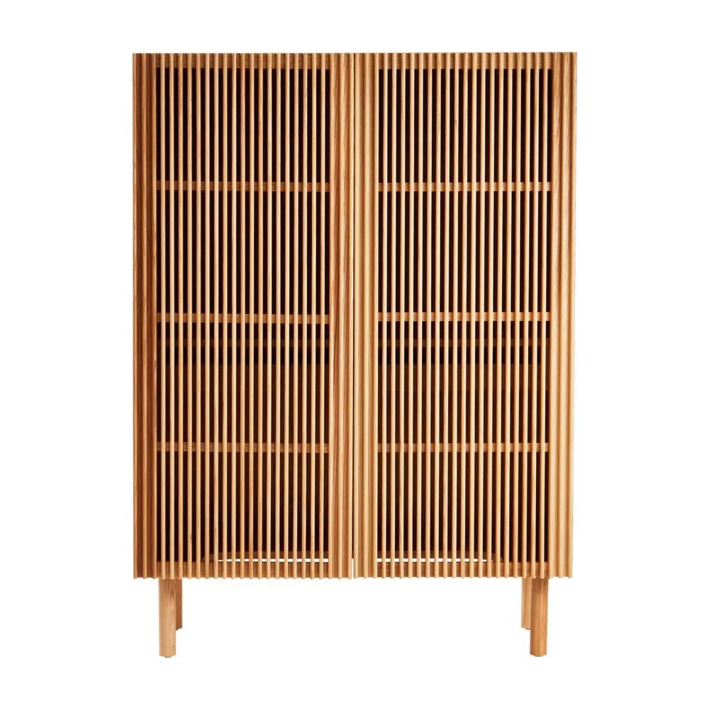 Skříňka v dekoru jasanu s dírou na kabely v přírodní barvě 100x140x45 cm Sion – Jotex