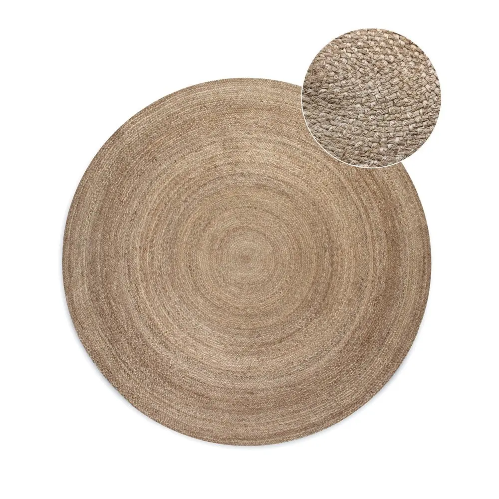 Kruhový kusový koberec Hanse Home Jute Braided 106006 Grey Brown Ø 100 cm