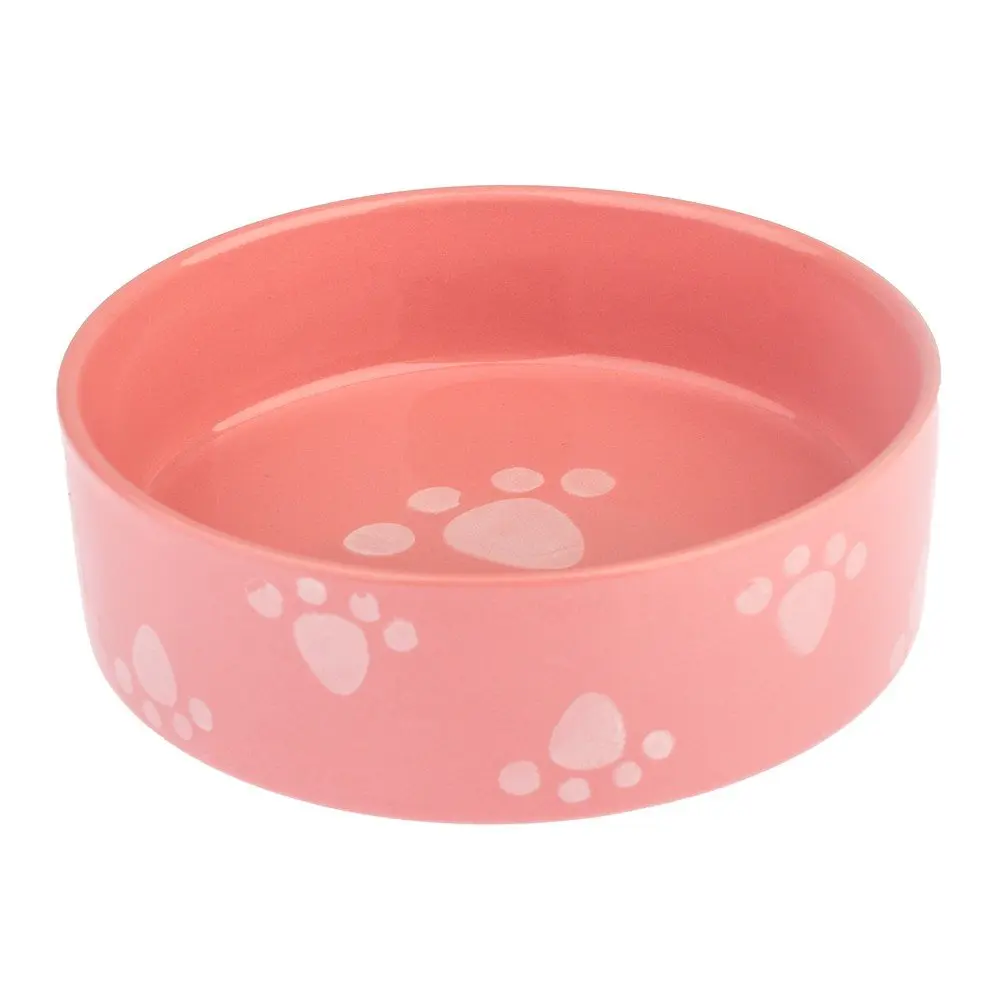 Keramická miska pro psa Tlapka růžová, 15 x 5 cm