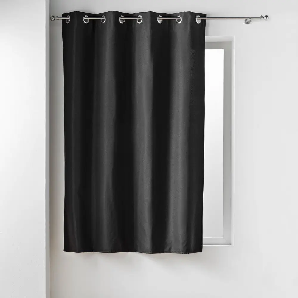 Černý termo/dimout závěs z mikrovlákna 135x180 cm Micropolar – douceur d'intérieur