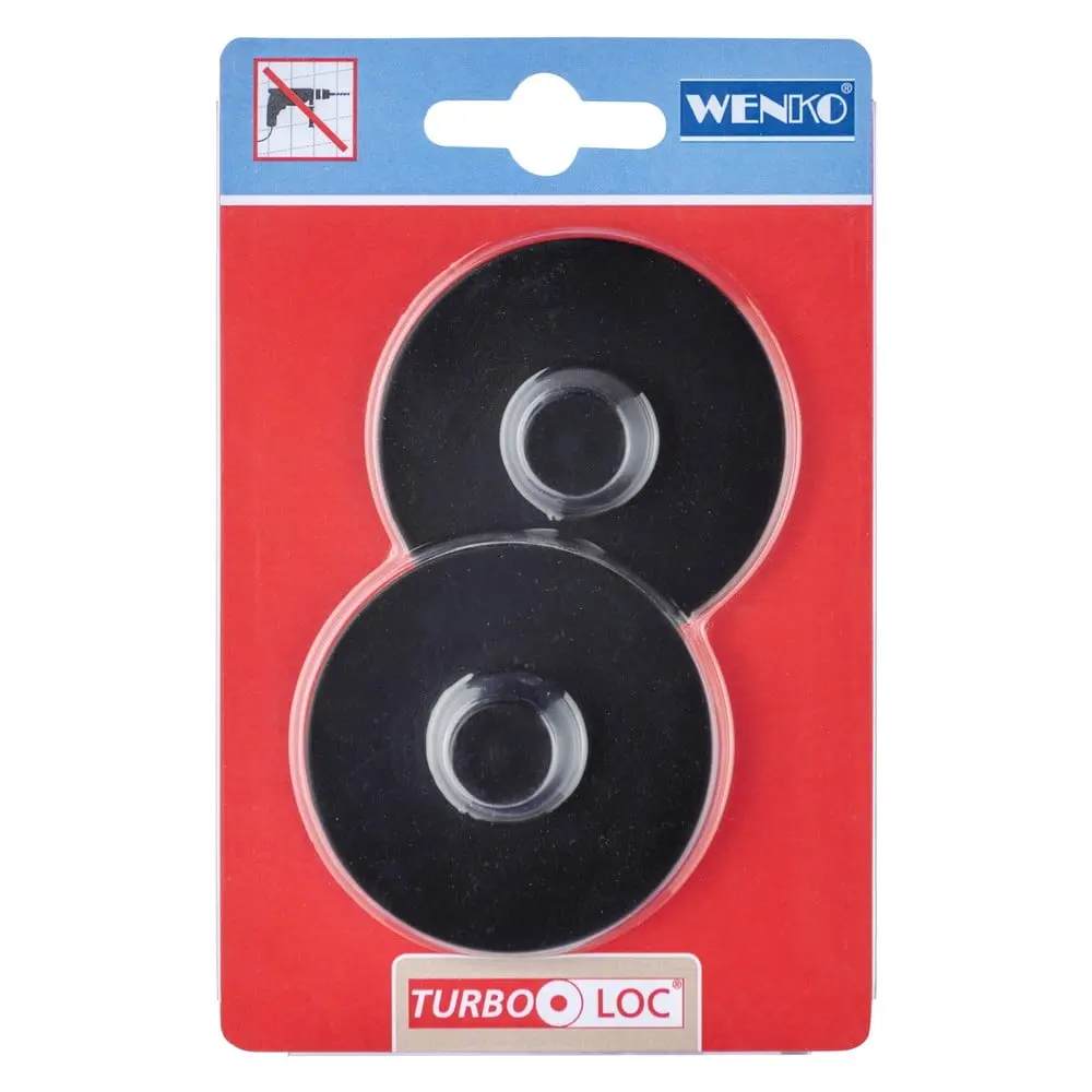 Sada 2 černých samodržicích nástěnných držáků Wenko Turbo-Loc Classic Plus
