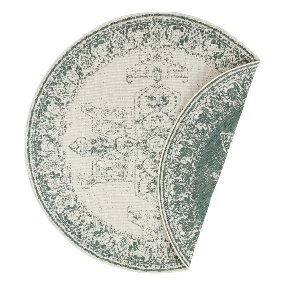 NORTHRUGS Kusový koberec Twin Supreme 104139 Green/Cream kruh 140x140 (průměr) kruh
