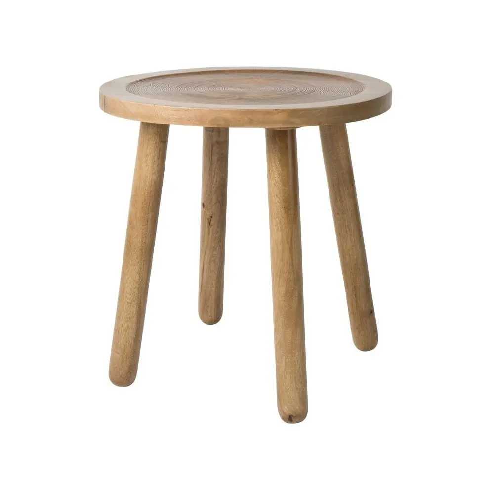 Odkládací stolek z mangového dřeva Zuiver Dendron, ⌀ 43 cm