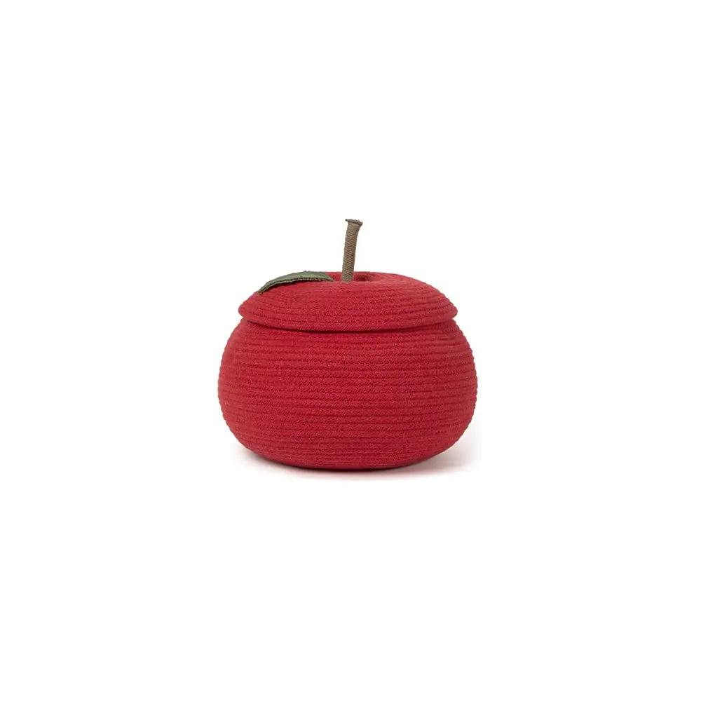 Červený látkový dětský koš na hračky ø 28x20 cm Apple – Lorena Canals