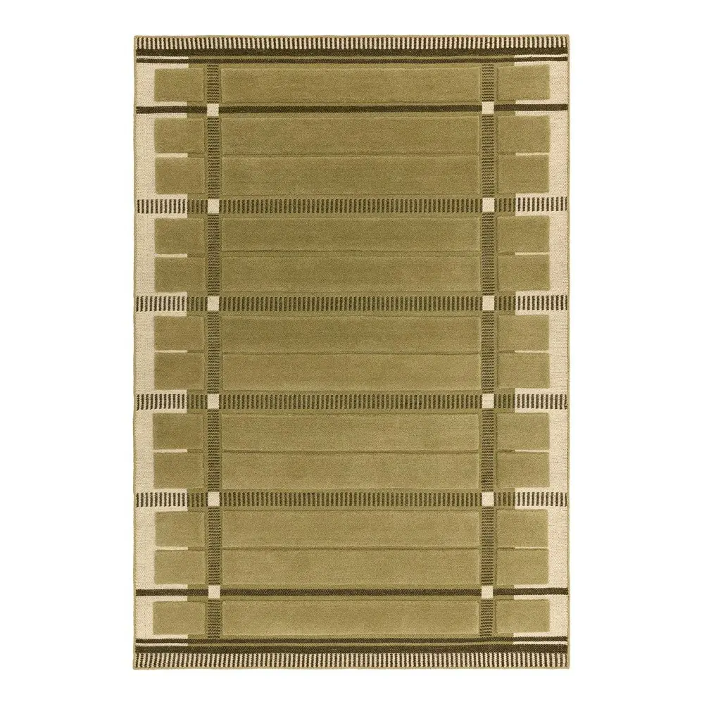 Zelený/béžový ručně tkaný vlněný koberec 120x170 cm – Asiatic Carpets