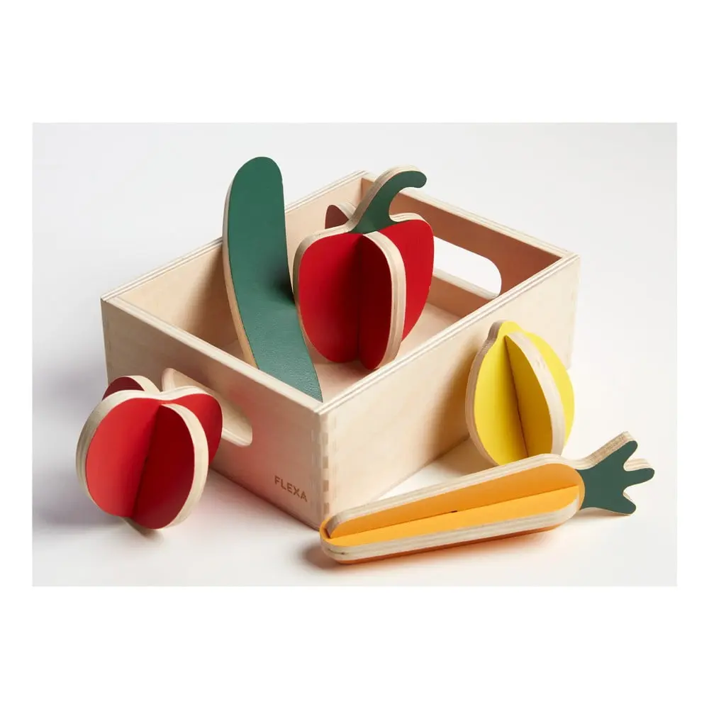 Dřevěný dětský hrací set Flexa Play Shop Vegetables