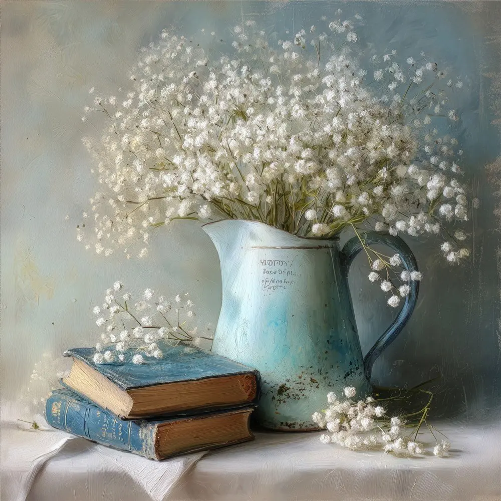 Tištěný obraz na plátně 32x32 cm Gypsophila – Styler