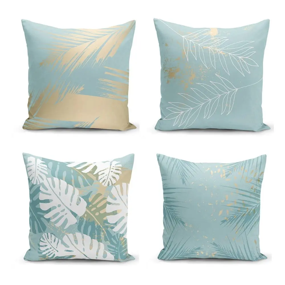 Sada 4 povlaků na polštáře Minimalist Cushion Covers Lagoon, 55 x 55 cm