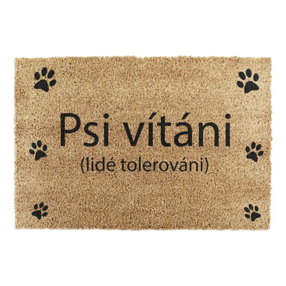 Rohožka z kokosového vlákna 40x60 cm Psi vítáni – Artsy Doormats
