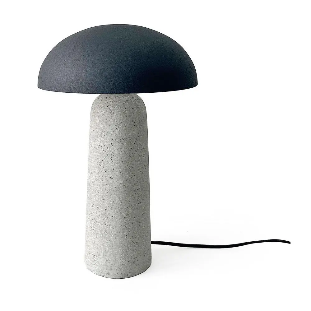 Šedá betonová stolní lampa s kovovým stínidlem (výška 39,5 cm) Delphine – Bizzotto