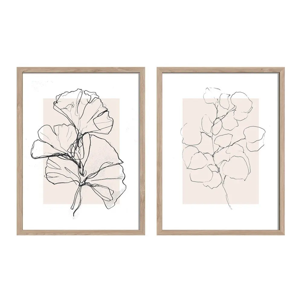 Tištěné obrazy v sadě 2 ks s rámem 30x40 cm Floral Set – Styler