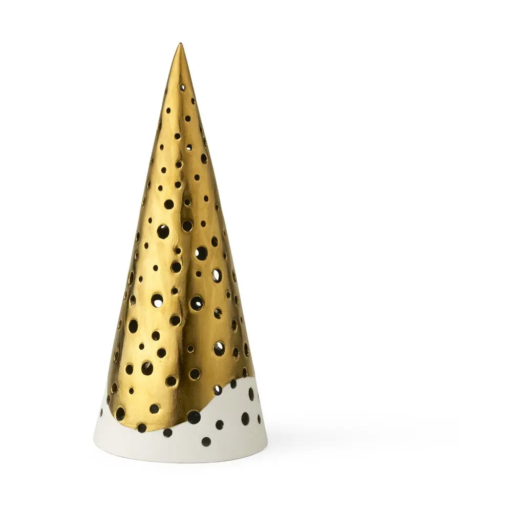 Porcelánový svícen ve zlaté barvě Kähler Design Nobili, výška 19 cm