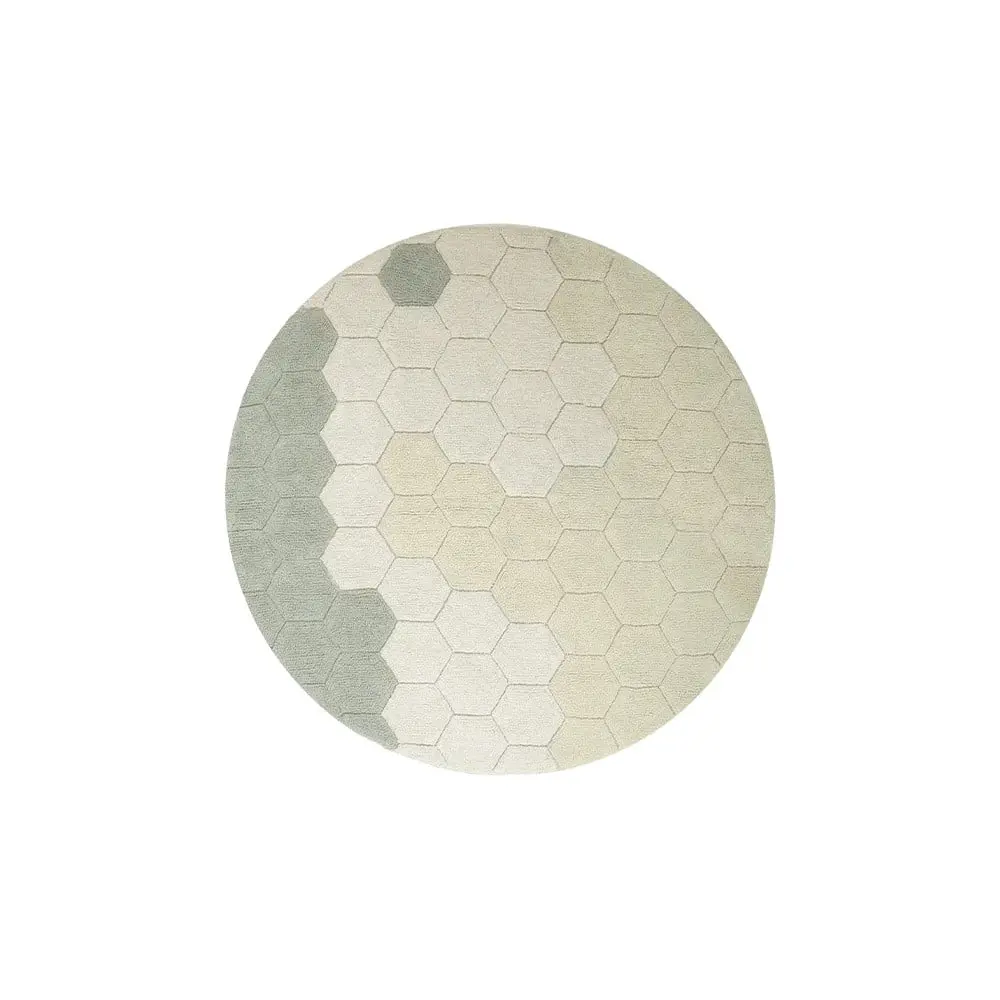 Světle růžový pratelný ručně tkaný bavlněný kulatý koberec ø 140 cm Honeycomb Rose – Lorena Canals