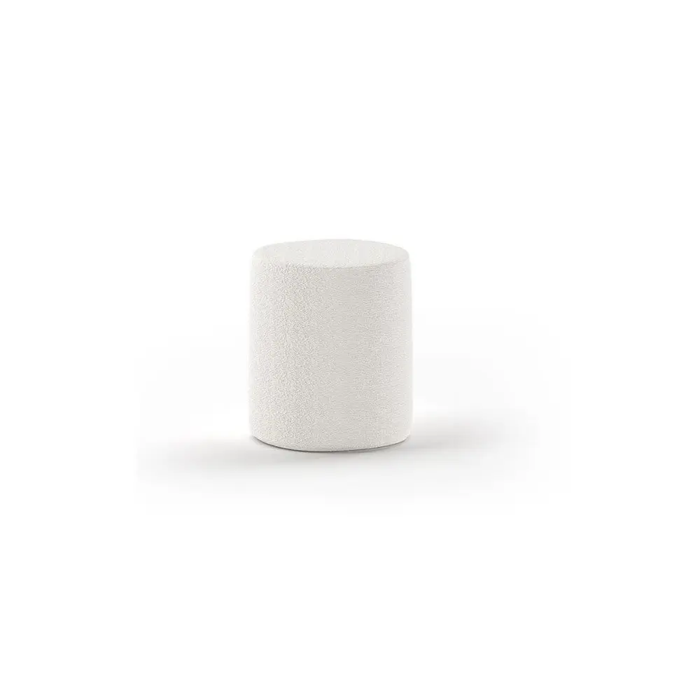 Bílý dětský puf z textilie bouclé MOON – Vipack