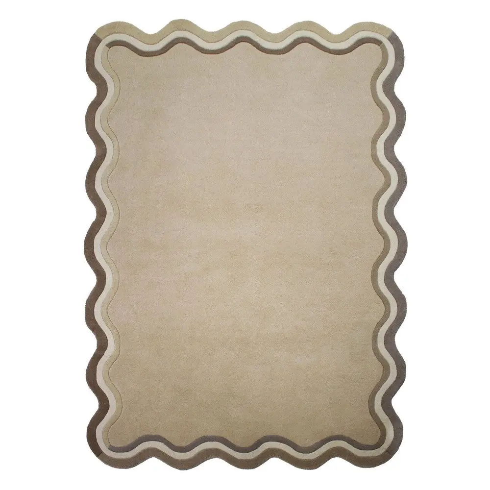 Krémový ručně tkaný vlněný koberec 120x170 cm Leo Scallop – Flair Rugs