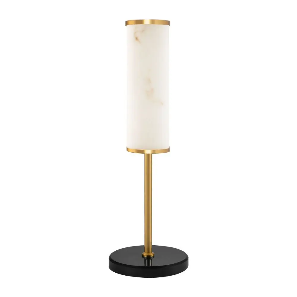 Bílá/v mosazné barvě LED stolní lampa v dekoru mramoru (výška 49 cm) Nolia – Nova Luce