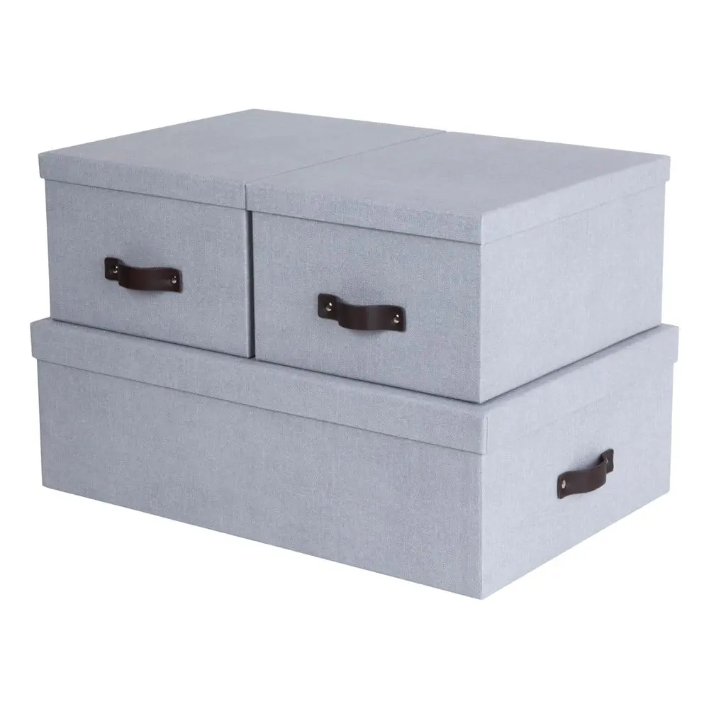 Sada 3 béžových úložných krabic Bigso Box of Sweden Inge