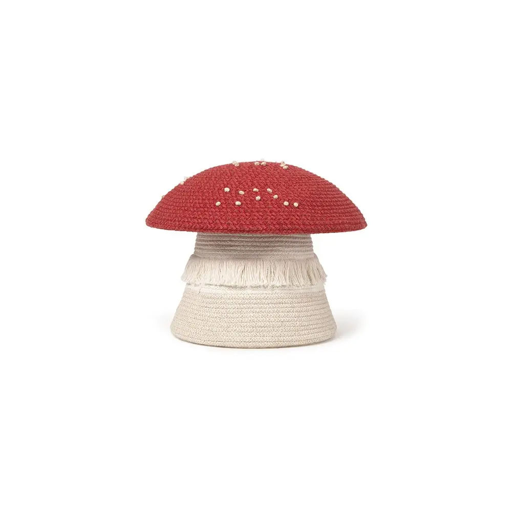 Červený/krémový látkový dětský koš na hračky ø 38x33 cm Big Mushroom – Lorena Canals