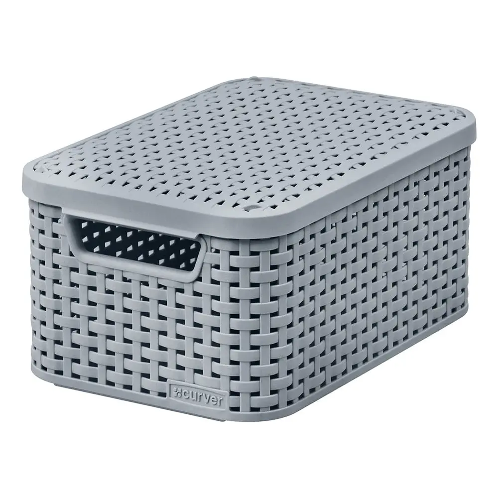 Šedý plastový úložný box s víkem