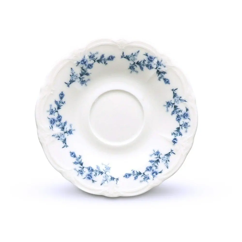 Bílý/modrý porcelánový podšálek ø 12 cm Retro – BonBistro