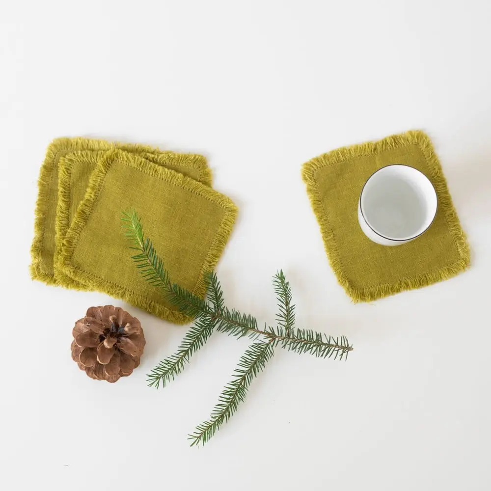 Zelené podtácky v sadě 4 ks – Linen Tales