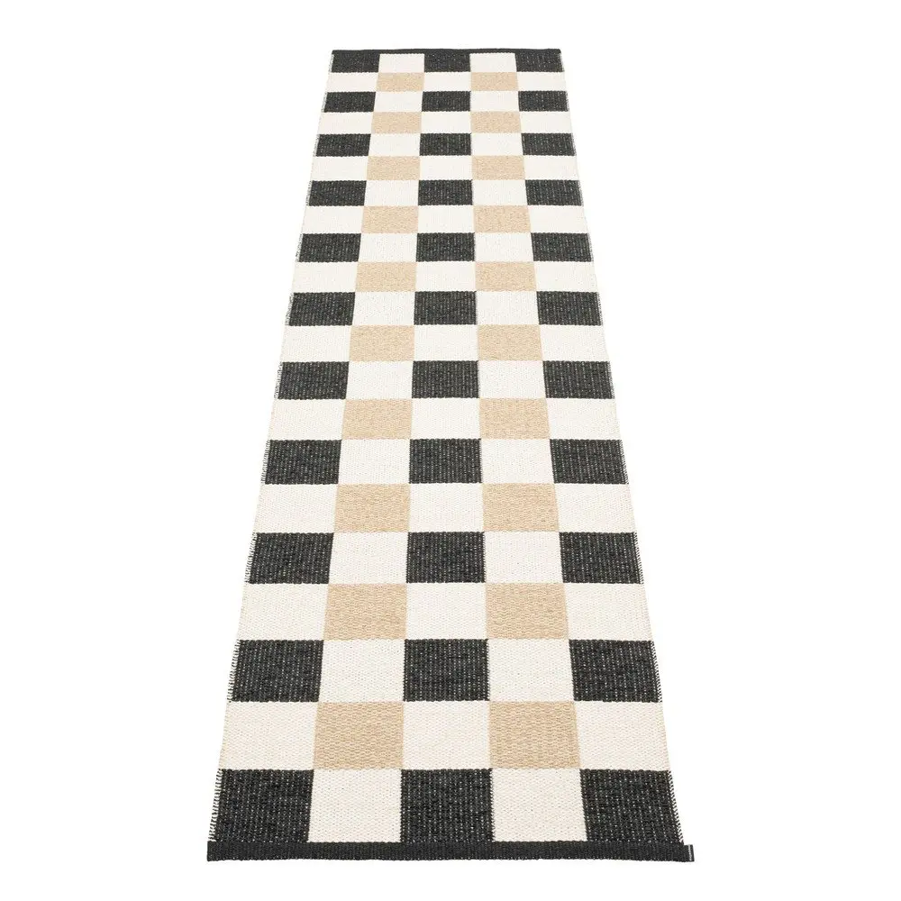 Černo-krémový vnitřní a venkovní běhoun 70x300 cm Pix Black Vanilla – Pappelina