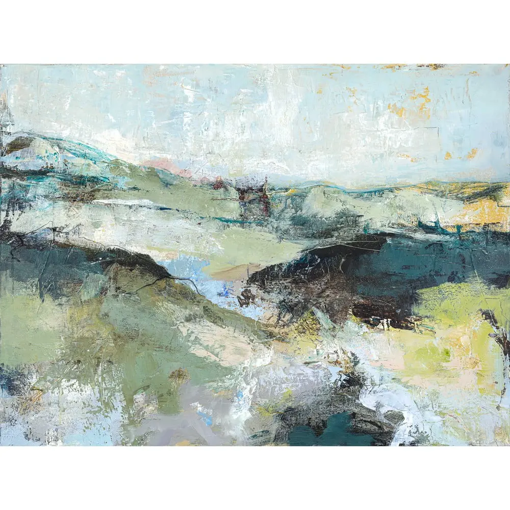Obraz s ručně malovanými prvky na plátně 118x90 cm Green Mountain – Malerifabrikken