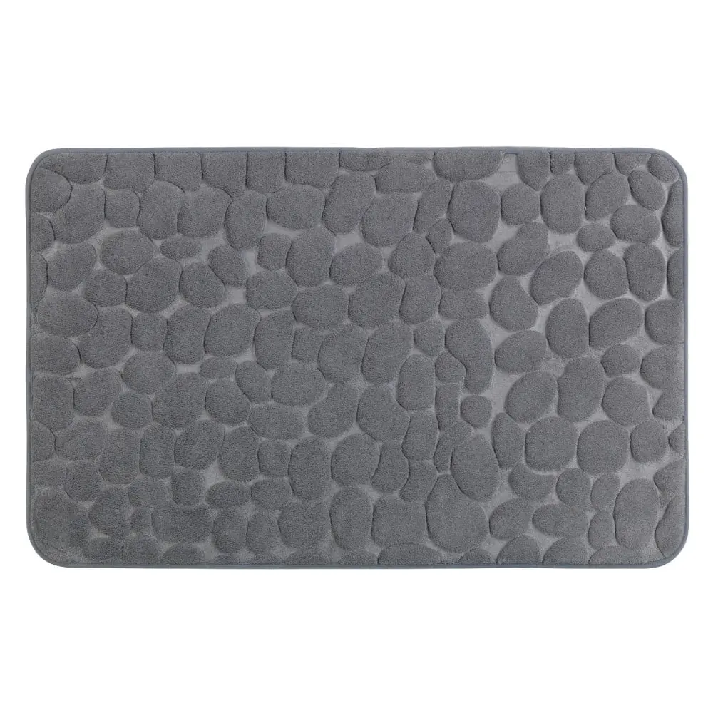 Šedá koupelnová předložka s paměťovou pěnou Wenko Grey, 80 x 50 cm