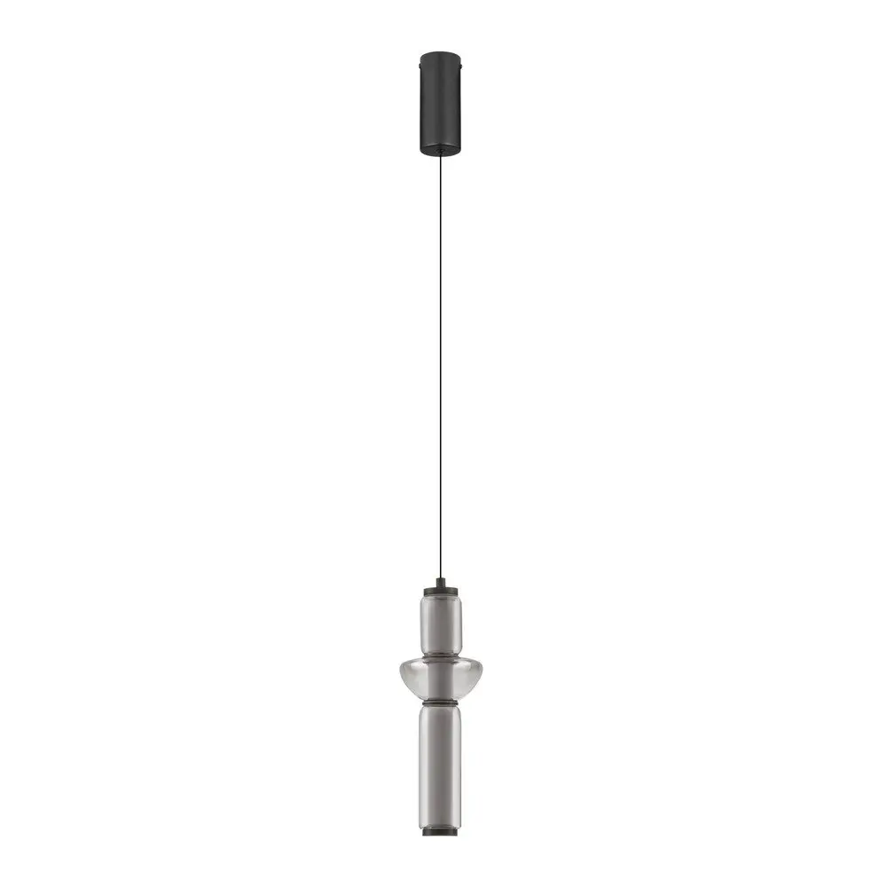 Šedé skleněné LED stmívatelné závěsné svítidlo ø 12 cm Ulon – Nova Luce