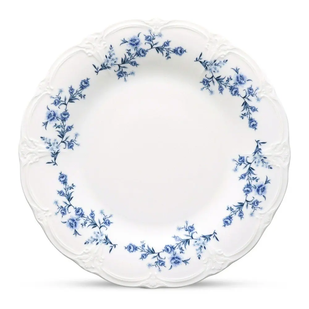 Bílý/modrý porcelánový talíř ø 27,5 cm Retro – BonBistro