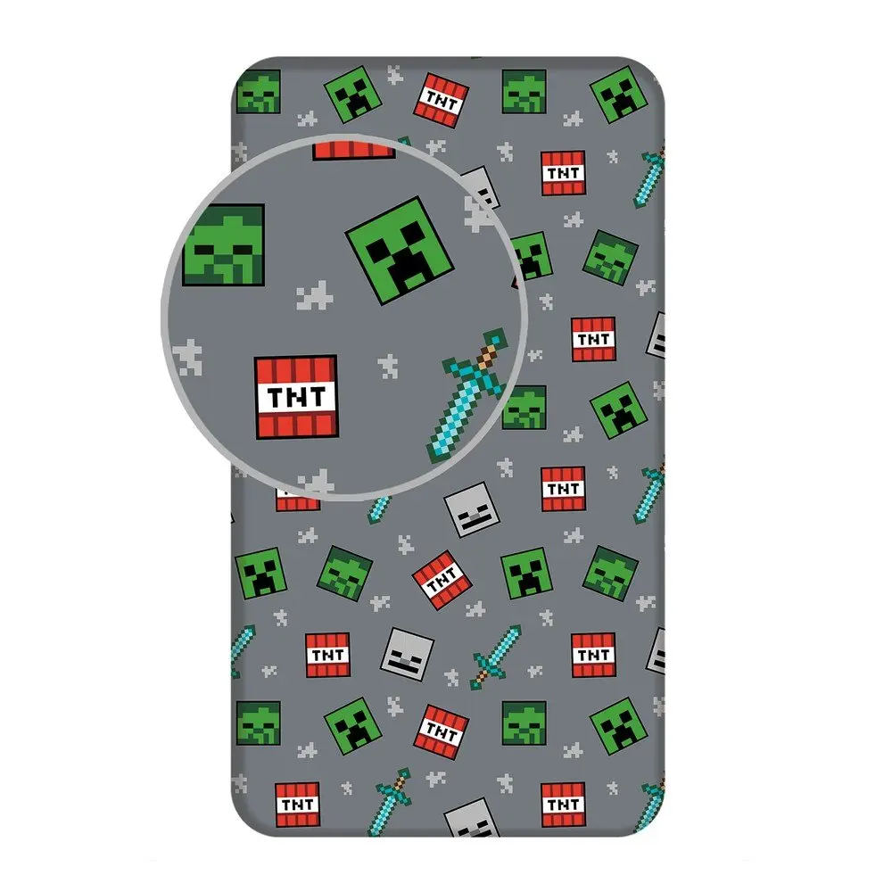 Jerry Fabrics Bavlněné napínací prostěradlo 90x200 + 25 cm - Minecraft "We got this"