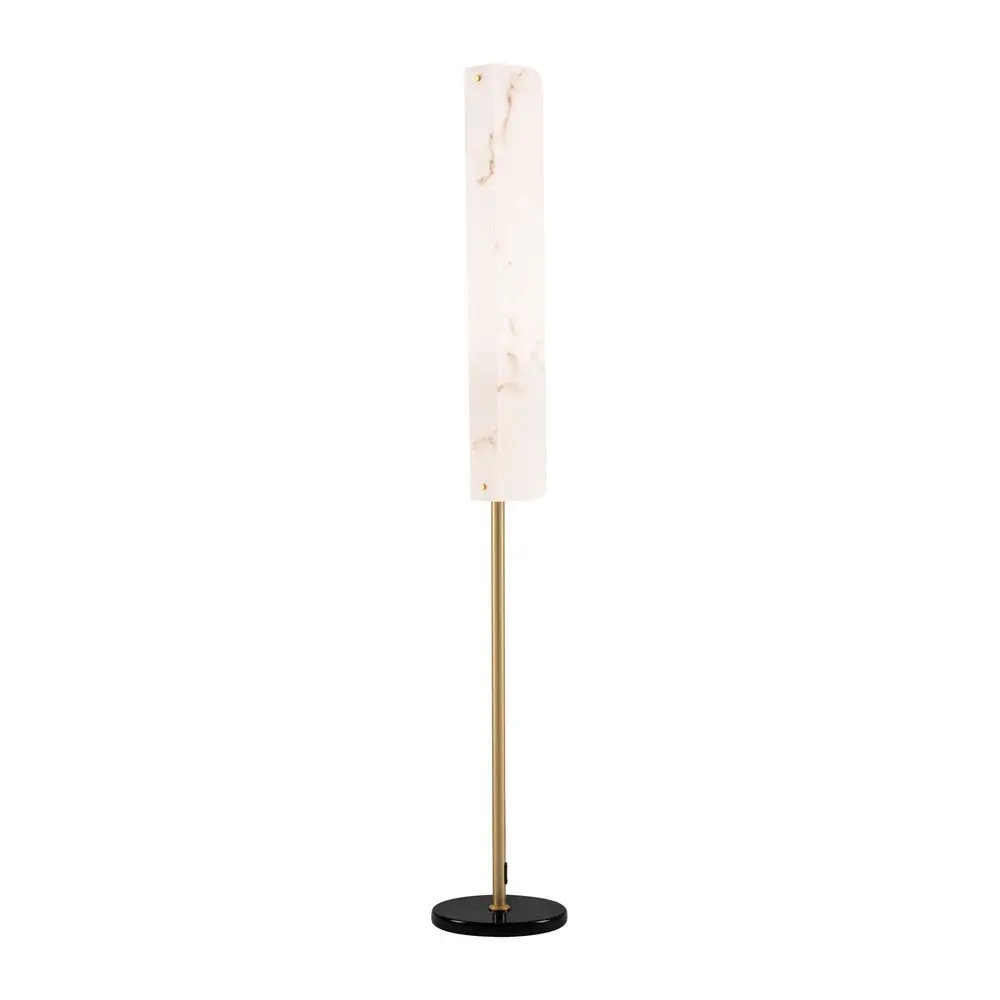 Krémová/v mosazné barvě LED stojací lampa v dekoru mramoru (výška 160 cm) Aider – Nova Luce