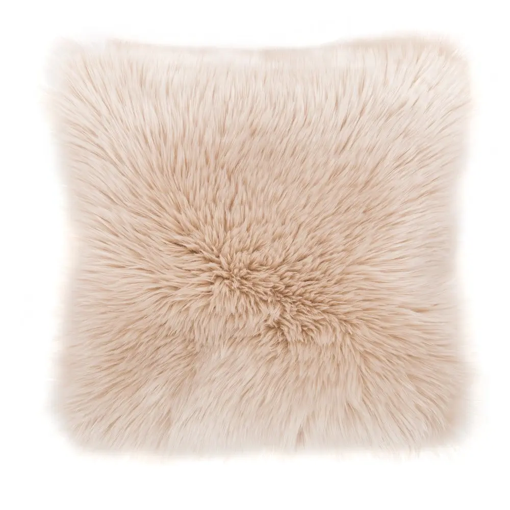 Béžový polštář Tiseco Home Studio Sheepskin, 45 x 45 cm