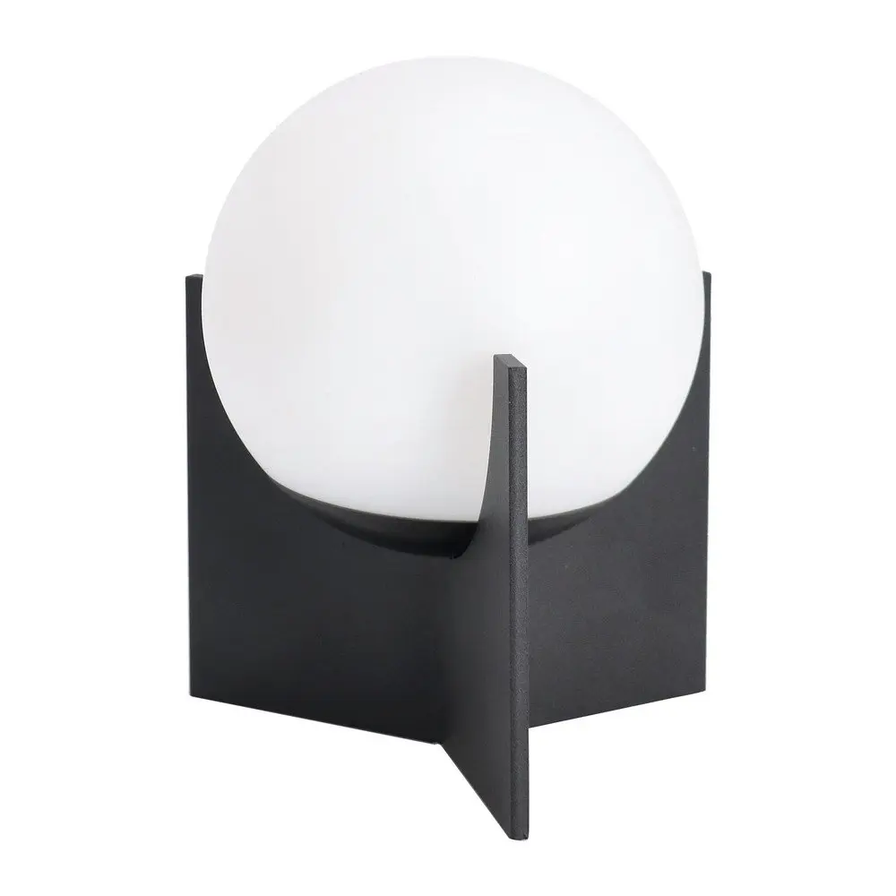 Černá kovová LED stmívatelná stolní lampa s plastovým stínidlem (výška 16 cm) Cardamom – Bizzotto