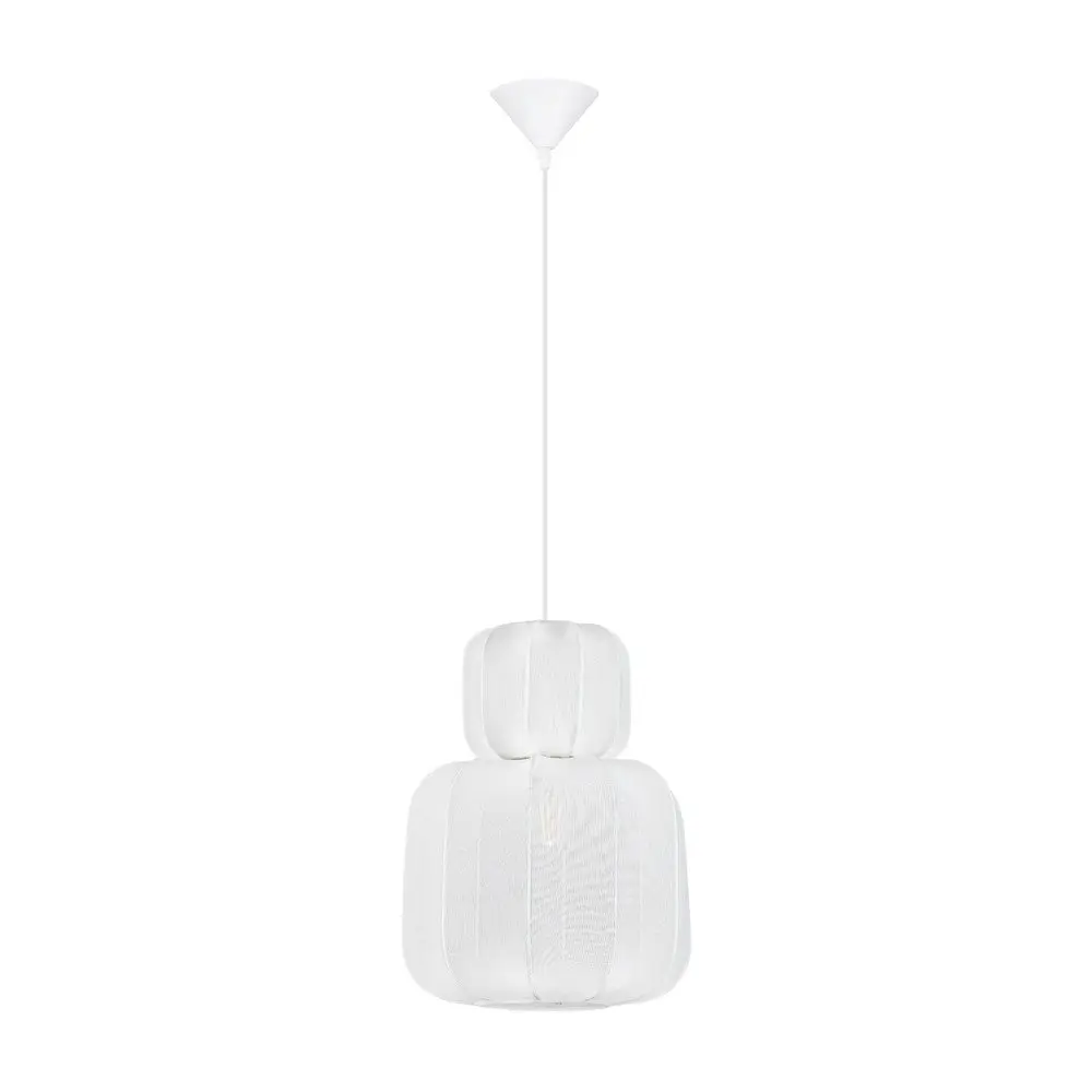 Matně bílé látkové závěsné svítidlo ø 28 cm Delina – Nova Luce