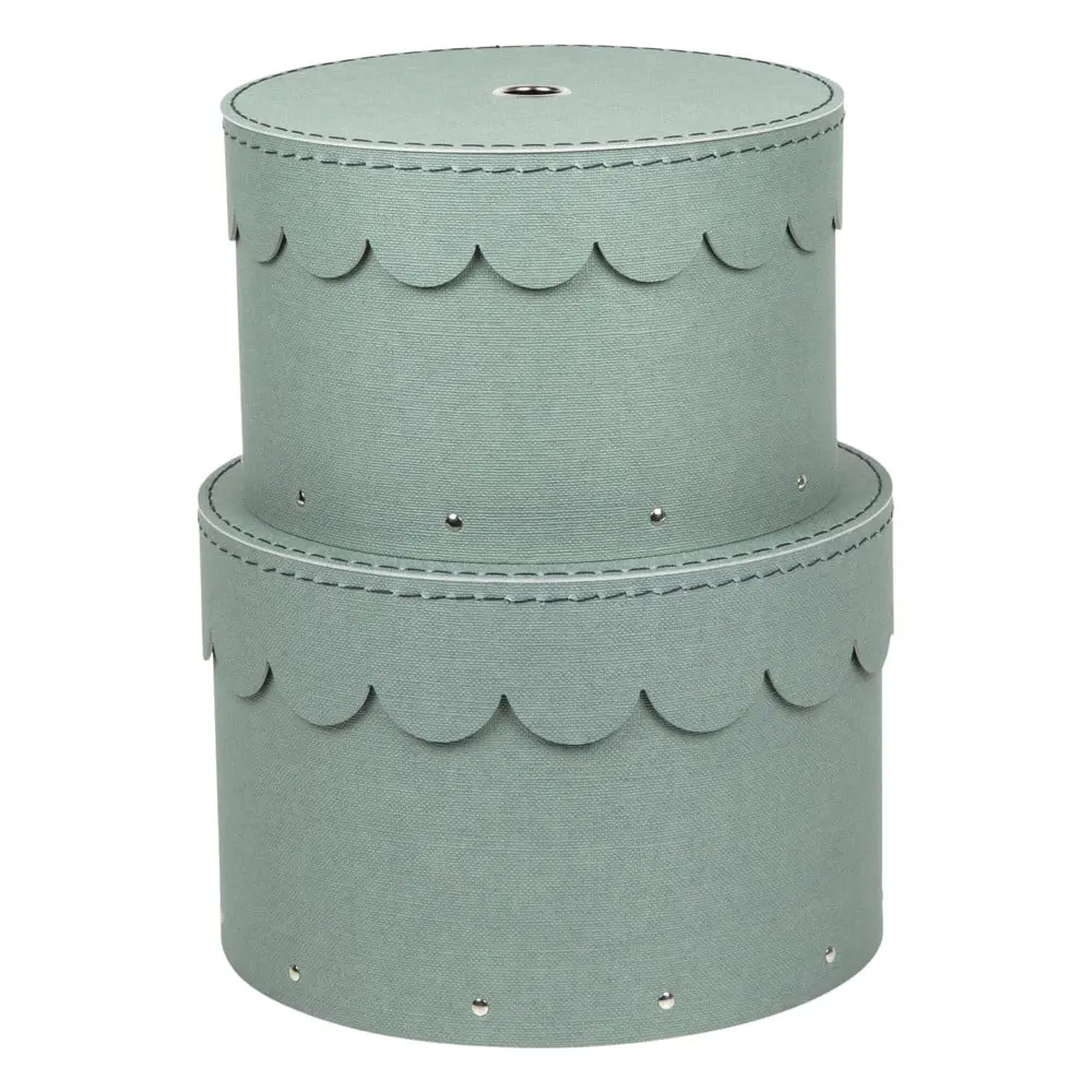 Světle šedé kartonové úložné boxy s víkem v sadě 2 ks ø 26x17,5 cm Wilma – Bigso Box of Sweden