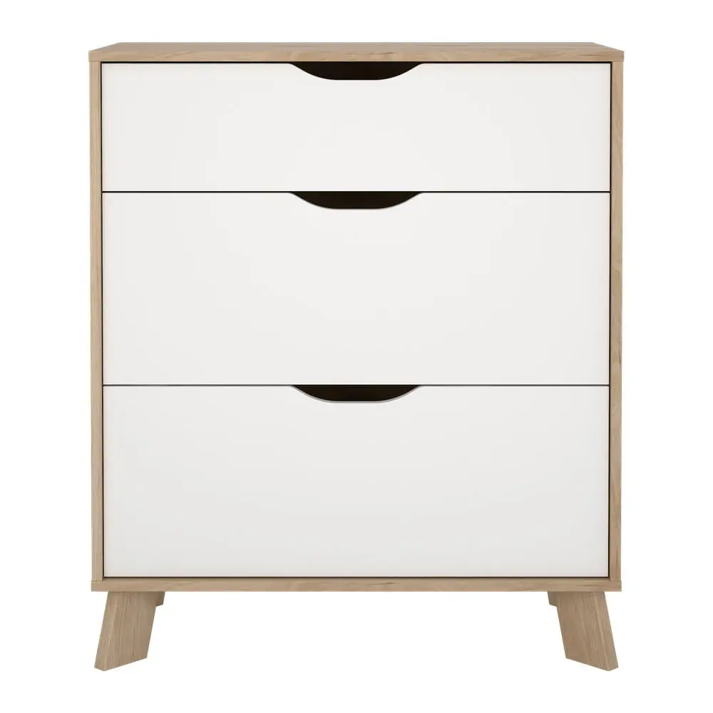 Bílá/v přírodní barvě komoda v dekoru dubu 79x92x40 cm Ikast – Tvilum