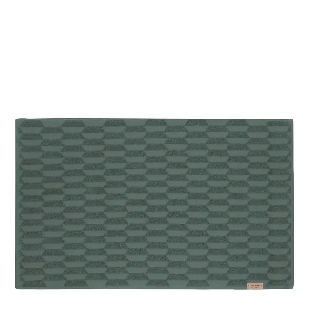 Tmavě zelená koupelnová předložka 50x80 cm Geo – Mette Ditmer Denmark