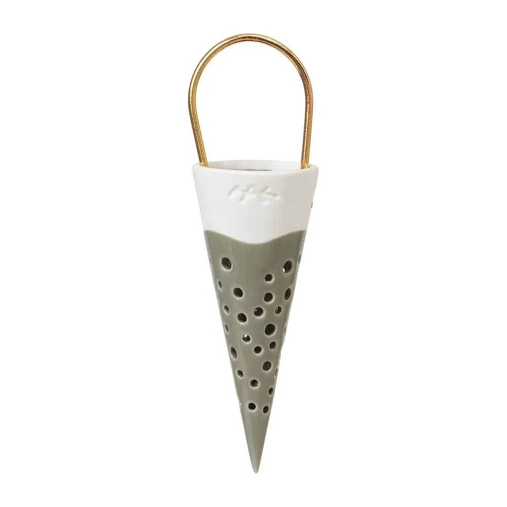 Zelená keramická závěsná dekorace Kähler Design Cone, výška 14,5 cm