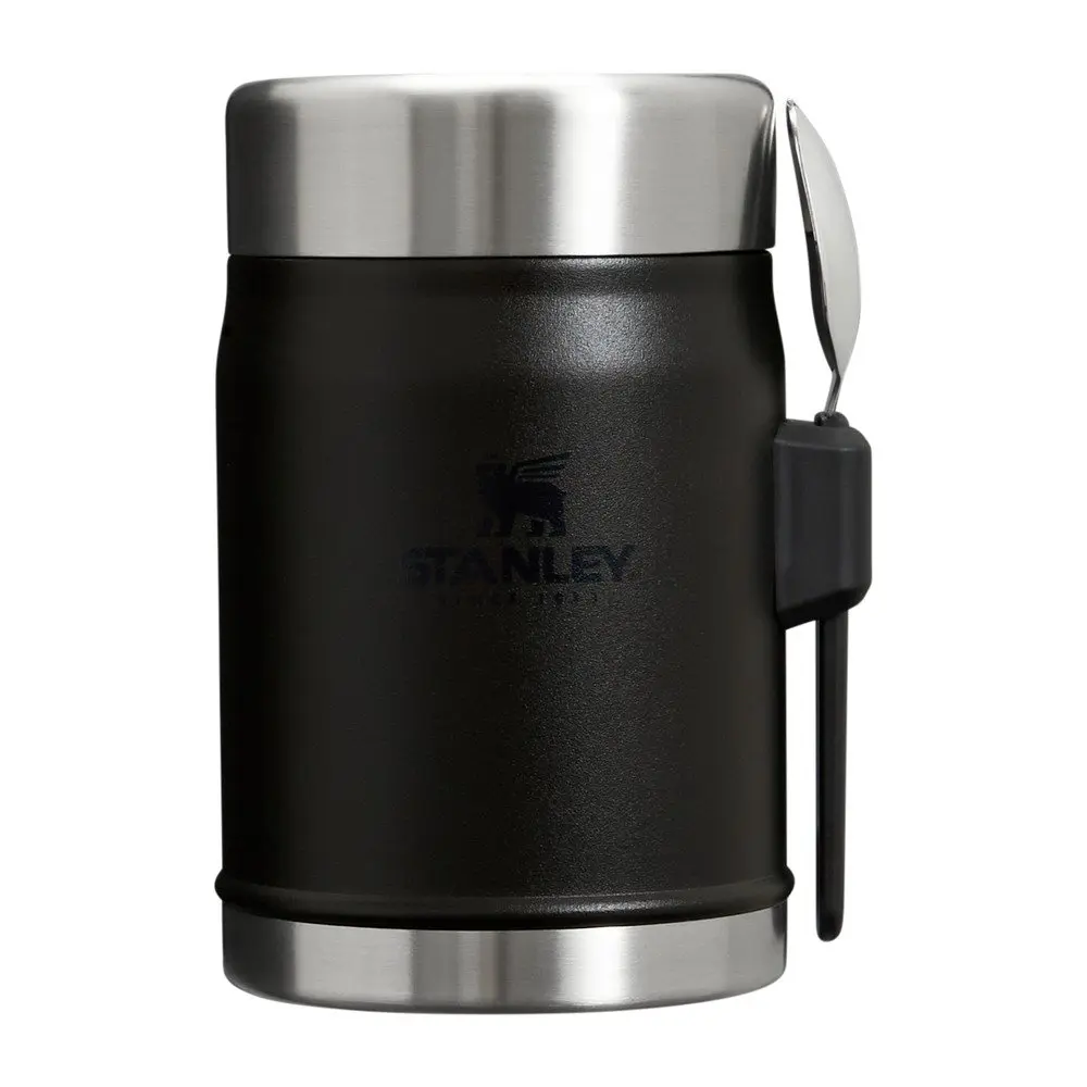 Matně černá termoska na jídlo z nerezové oceli 400 ml Legendary Food Jar + Spork Black 2.0 – Stanley