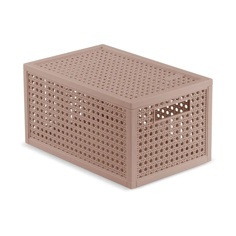 Starorůžový úložný box s víkem z recyklovaného plastu 19x30x15 cm Kaya – Curver