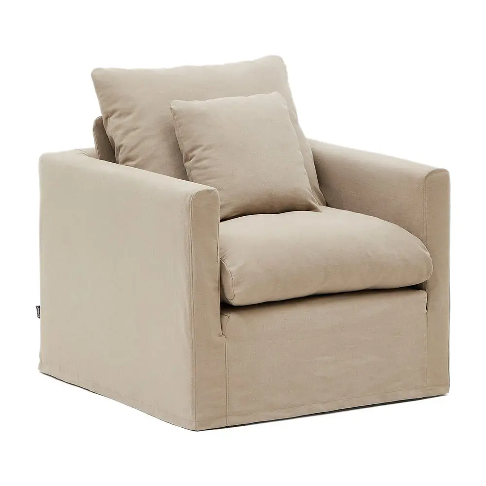 Béžové lněné křeslo Nora – Kave Home