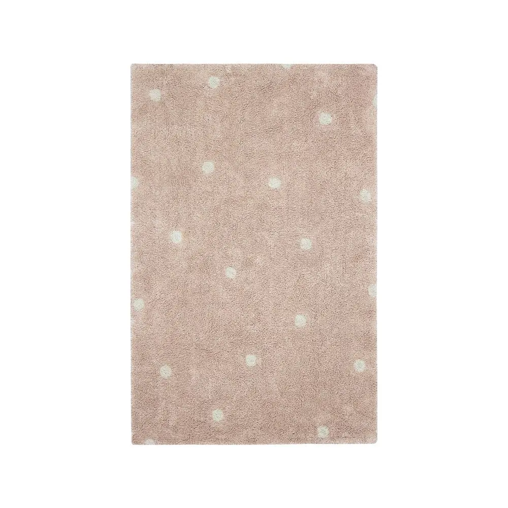 Světle růžový pratelný ručně tkaný bavlněný dětský koberec 100x150 cm Mini Dot Rose – Lorena Canals