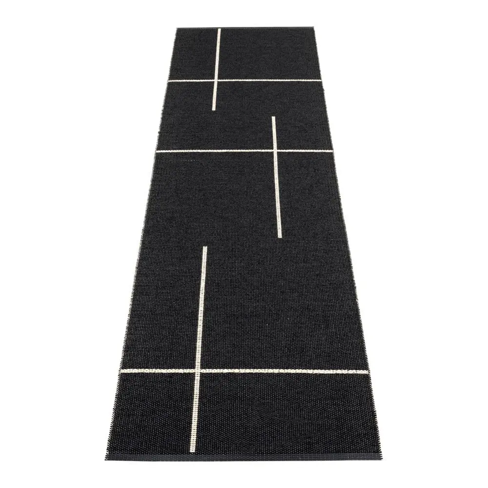 Černý vnitřní a venkovní běhoun 70x270 cm Fred Black – Pappelina