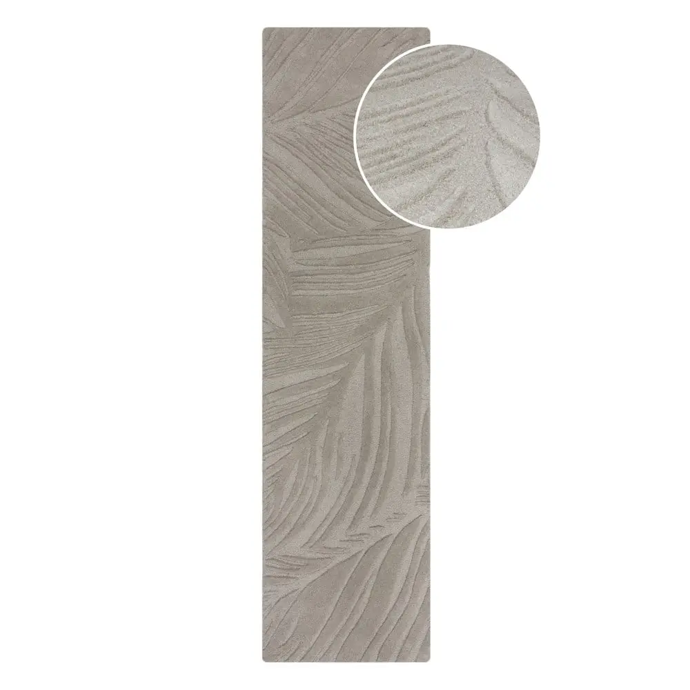 Šedý vlněný koberec Flair Rugs Lino Leaf, 120 x 170 cm