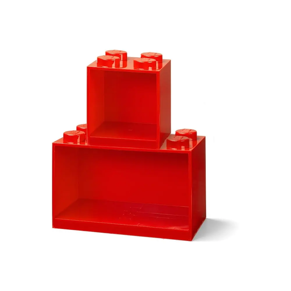 LEGO Brick závěsné police, set 2 ks - červená