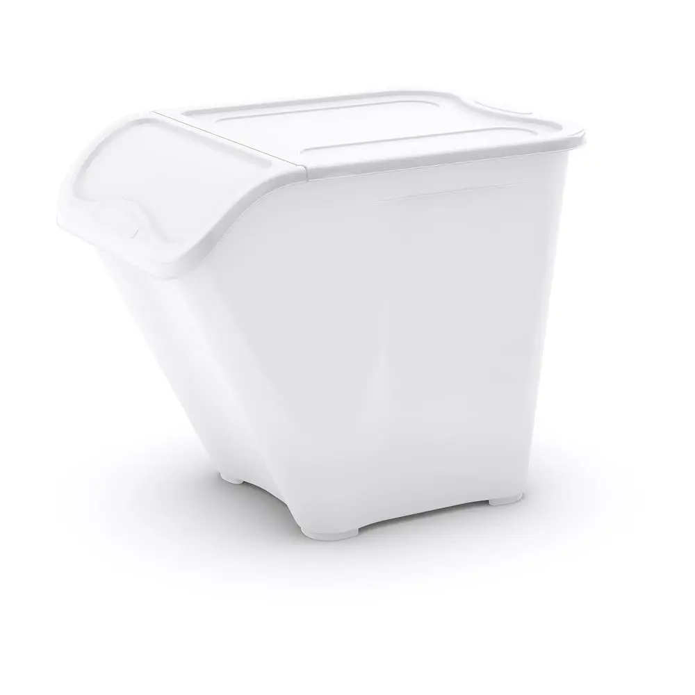 Bílý plastový úložný box s víkem 55x39x46 cm All In Box – KIS