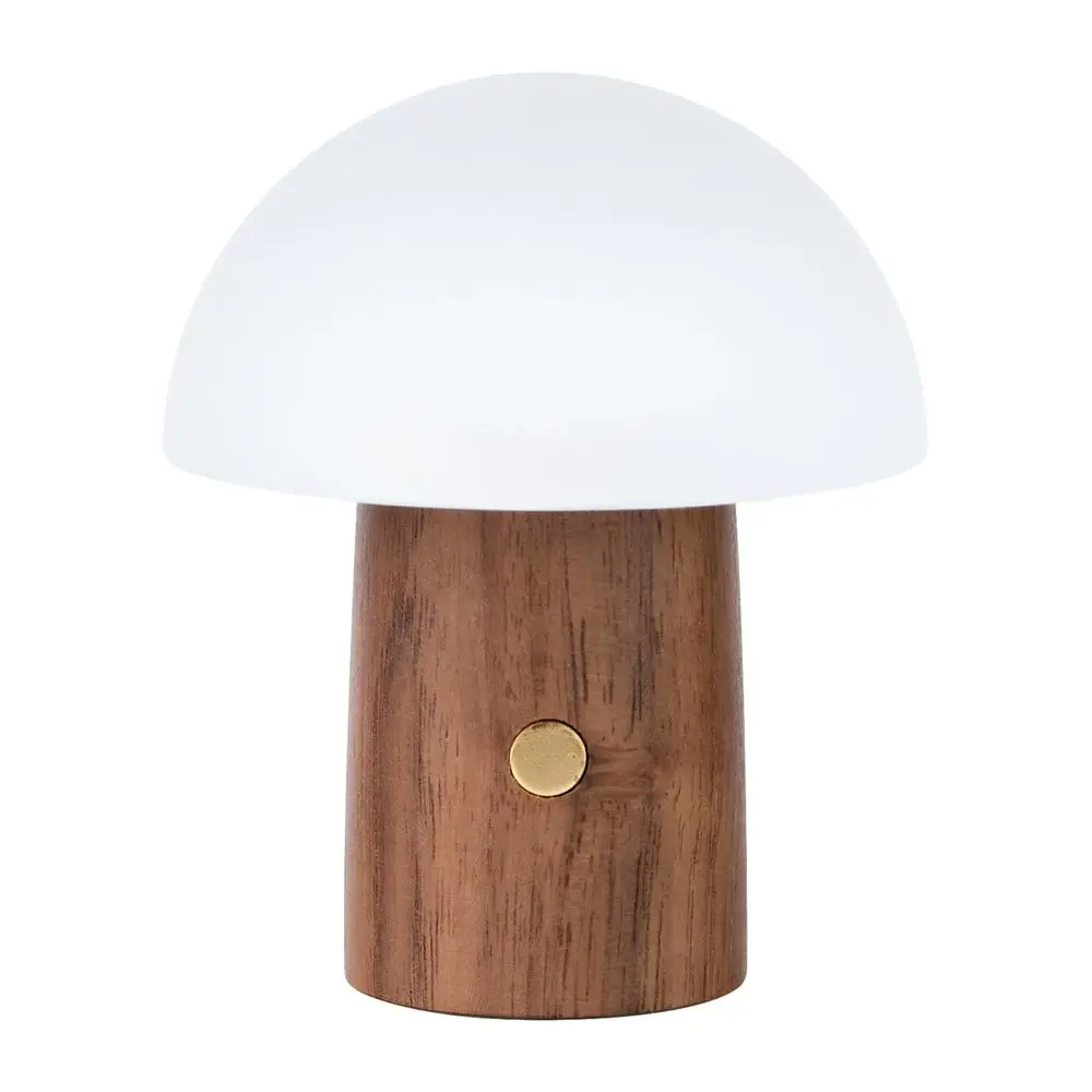 Bílá/v tmavě přírodní barvě LED stolní lampa (výška 7 cm) Alice Mushroom – Gingko