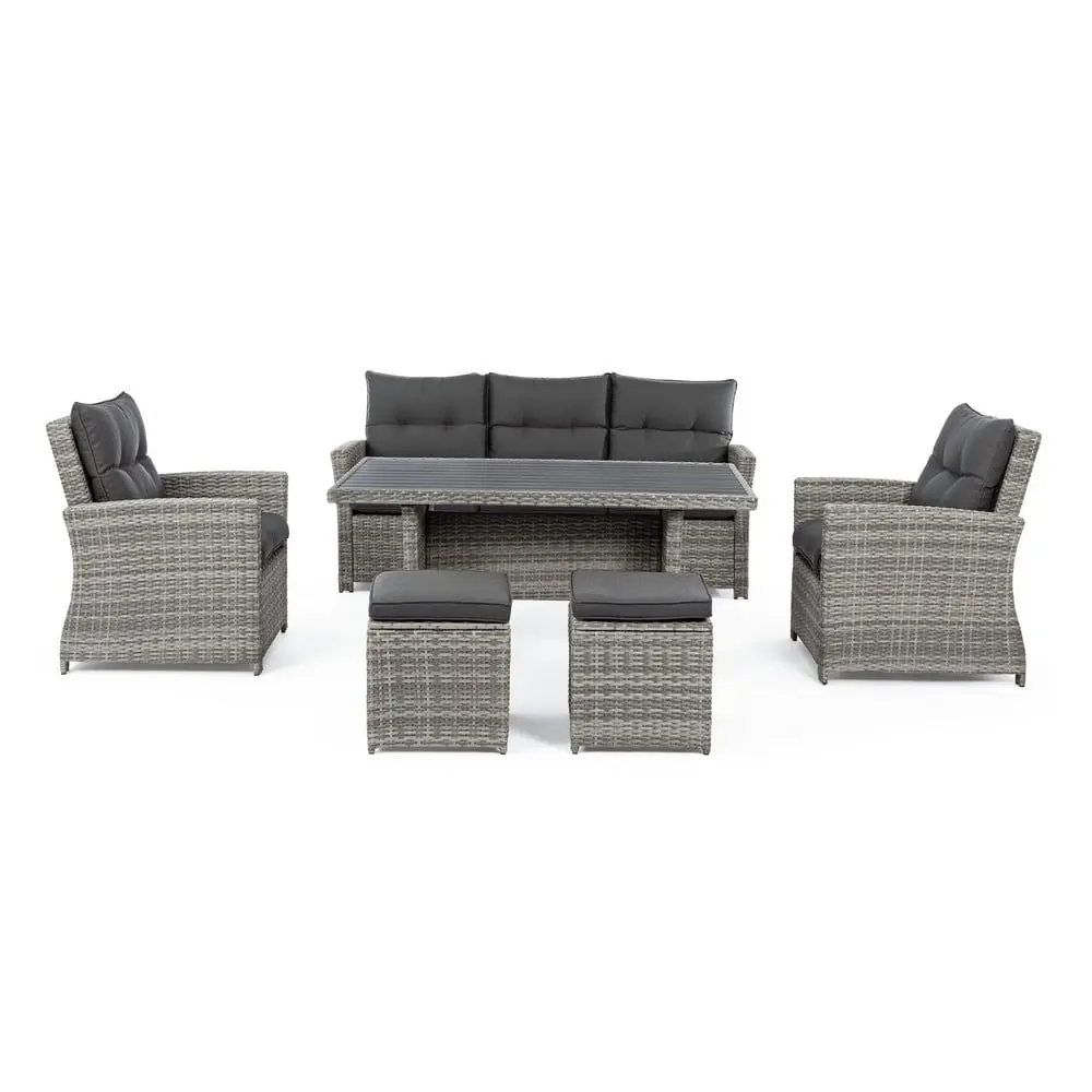 Šedý zahradní lounge set z umělého ratanu pro 6 Ariel – Bizzotto