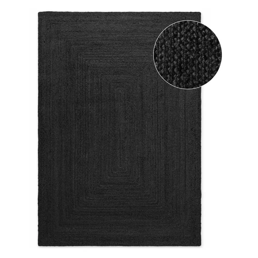 Černý oboustranný/ručně tkaný jutový koberec 120x180 cm Juno – Hanse Home
